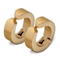 Polished golden stainless steel non-piercing clip earrings for men in punk style - Single Piece / Gold (4*9mm)