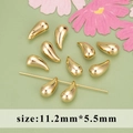 Polished 18k gold plated teardrop beads for jewelry making, size 11.2mm x 5.5mm - 11.2x5.5mm Teardrop / Gold