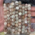 Perle rotonde in quarzo rutilato rosso naturale per creazione gioielli fai-da-te - 4mm 90 pezzi / Super Seven Oro Nero Naturale AB
