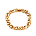 Bracciale cubano hip hop dorato con smalto bianco e strass scintillanti per uomo e donna - KC Oro Bianco
