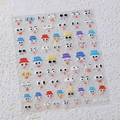Stickers à ongles 3D expressions faciales cartoon M-716 avec chapeaux colorés - Style Expression Dessin Animé (M-716)