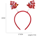 Diadema roja de árbol de Navidad con lentejuelas y lazos blancos, altura 23cm, 17,5g - Estilo Árbol de Navidad Lentejuelas (Modelo M)