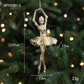 Ornamento natalizio ballerina dorata con finitura galvanica appeso all'albero - Ballerina di Danza Classica