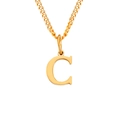 Collar de acero inoxidable dorado con un colgante de letra C de diseño minimalista - Letra C (Oro Rosa)