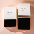 White and pink drawer jewelry box with black sponge lining and pink ribbon handle - White and Pink (Drawer Box)