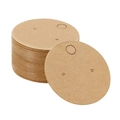 Circular brown kraft paper earring display cards with pre-punched holes for jewelry - 5cm Round Kraft Paper Card