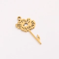 Golden December birth flower pendant in stainless steel with elegant stem and leaf design - April Gold
