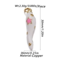 White enamel mushroom charm with pink stars and copper accents for jewelry making - White Enamel Chili (CX147-08)