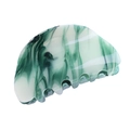 Pince à cheveux minimaliste en résine avec motif marbré vert et blanc et fini lisse - Marbre Vert et Blanc (Pince 10)