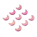 Pink crescent moon glass charms with glitter finish for DIY jewelry making and crafts - Tourmaline Pink Gold