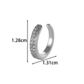 Silver minimalist U-shaped ear cuff with zircon inlays and dimensions 1.28cm by 1.31cm - C-Shaped Multi-Row Zircon Style (2617-2#银)