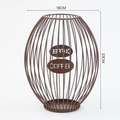 Cesto porta capsule da caffè in metallo marrone con targa COFFEE 18x23cm - Grande / caffè