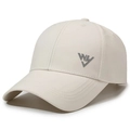 Quick-dry beige baseball cap with geometric WY embroidery for outdoor sun protection - Light Beige