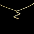 18k gold plated letter Z necklace with colorful zircon stones on black background - Letter Z / Gold