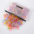 Colorful disposable mini elastic hair bands for girls in a frosted bird print pouch - Approx. 1000Pcs/Bag / Pearlescent Color