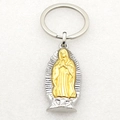 Portachiavi con ciondolo della Madonna di Guadalupe in metallo bicolore oro e argento lucido - Portachiavi / Oro