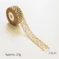 Roll of gold and silver glitter mesh ribbon with 2.6cm width for Christmas DIY bows - 2.6cm Gold & Silver Mesh Diamond Ribbon (6 Yards)