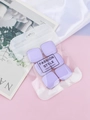 Set de seis esponjas de maquillaje moradas cuadradas en empaque transparente - 6 Unidades Cuadrado Púrpura + Bolsa OPP