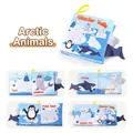 Libro de tela para bebés Glacier Tails con colas de animales en 3D suave - Animales del Glaciar / 4 Páginas 8 Caras (23g)