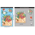Christmas party window stickers with watercolor envelope flower basket and snowflakes - BQ462 Envelope and Flowers