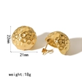 Pendientes de domo de acero inoxidable bañados en oro 18K con textura de lava 22mm - Estilo Dorado Esférico con Textura de Lava (TE6500-G)