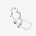 Elegant s925 silver irregular wave ring featuring sparkling zircon stones for women - US 6 / Silver Streamline Wave