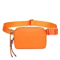 Waterproof orange nylon fanny pack with adjustable strap and carabiner for outdoors - Orange