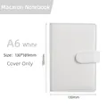 A6 white PU leather binder notebook cover with magnetic buckle and 130x189mm dimensions - A6 Casing / A6 - White (outer Shell Only)