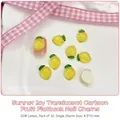 Flatback lemon fruit nail art charms in translucent yellow resin, pack of 10 pieces - Lemon