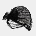 Turbante in tulle nero traspirante a pois con decorazione a fiocco per donne - Taglia unica / Nero