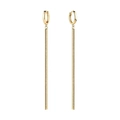Elegante gouden minimalistische slangenbot kwastje oorbellen met ronde gesp - Goud