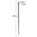 316L Edelstahl Piercing-Einführnadel mit 0,9mm Gewinde und 1,2mm Durchmesser Stab - Innengewinde-Einsetzstift-0,9mm Gewinde 1,2mm Dicke
