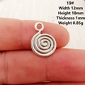 Pendentif spirale argent vintage pour bijoux DIY, accessoire en alliage 12x18mm - Style 19 Tourbillon