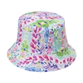 Colorful bucket hat with pink, blue, and green floral abstract patterns for summer sun protection - Style J - Abstract Floral