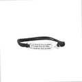 Inspirational black leather rope bracelet with silver plate engraved with motivational text - Black Leather Rope-You are Braver than you believe Stronger than you seem(G1080)