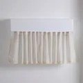 Beige cotton linen air conditioner cover with elegant lace trim and pleated design - Large / Simple Air Conditioner Cover Style