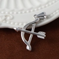 Polished silver stainless steel cupid bow and arrow pendant for necklaces - Cupid Bow - Steel