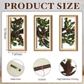 Three-piece botanical hollow wood wall art set with green leaves and bird designs - Bird and Leaf Style (Y24Y51270_Q)