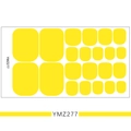 Adesivi per unghie dei piedi 3D giallo pieno YMZ277 per pedicure su sfondo bianco - YMZ277-Giallo