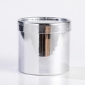 Mini cylindrical silver flower box with high-gloss mirror finish and matching lid - Fashion Silver