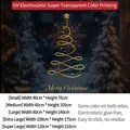 Size chart for golden Christmas tree static window clings with five size options - Small [40*70CM]