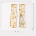 Gelbe Tie-Dye Yoga-Socken mit rutschfesten Silikon-Noppen an der Unterseite - 37-41 / 05-Gelb