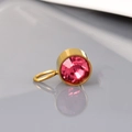 Birthstone pendant with gold frame and pink round crystal for DIY jewelry making - Round Pendant / Rose Gold