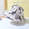 Cute bear pattern grey baby sun bucket hat with adjustable chin strap for 1-3 years old - 8 Months-3 Years (46-50cm) / 25 Grey (Bear Print)