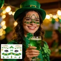 Saint Patrick's Day clover freckles tattoo stickers with green glitter elements BF-021 - Green Sequins Shamrock Style (BF-021)