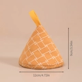 Orange checkered triangle pot lid cover, 9x12cm heat-resistant cotton handle holder - Orange Lines Pot Lid Hat (120°C Heat Resistant)