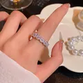 Eleganter silberner Schleifenring mit ovalen Zirkonia und Perlen für einen luxuriösen Look - Silber Reihe Marquise Stil (J984)