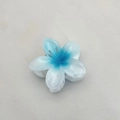 Blue and white gradient plumeria hair claw clip made of acrylic resin for women - Medium Approx 6x5x3.8cm / White (Peacock Blue Core)