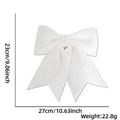 Detailed view of white glitter Christmas bow with 23cm height and 27cm width dimensions - Size 4 (27x23cm) / White
