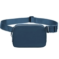 Water-resistant dark blue nylon sports fanny pack with adjustable strap and buckle - Navy Blue